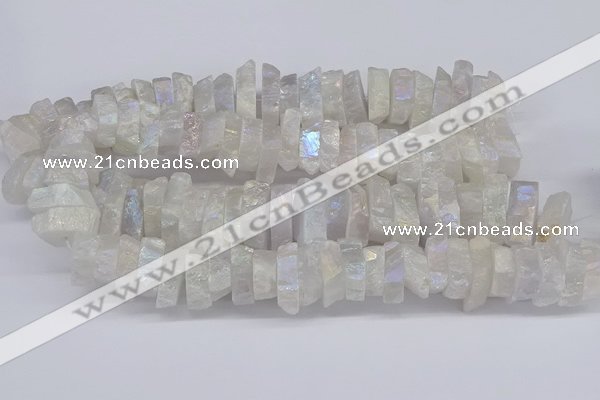 CNG3235 15.5 inches 20*25mm - 25*30mm nuggets plated white crystal beads