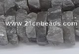 CNG3237 15.5 inches 20*25mm - 25*30mm nuggets plated white crystal beads