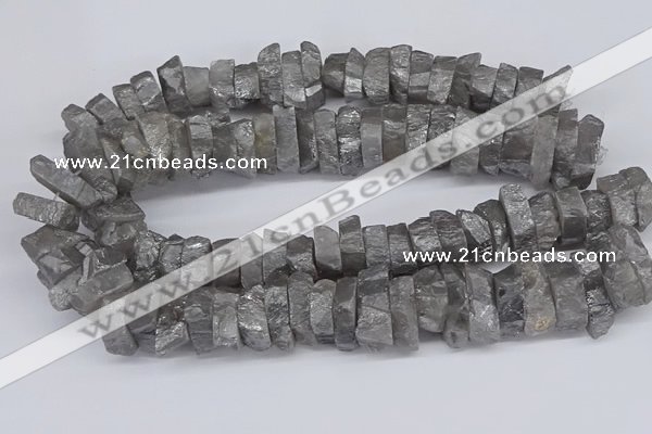 CNG3237 15.5 inches 20*25mm - 25*30mm nuggets plated white crystal beads