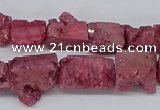 CNG3252 15.5 inches 8*15mm - 11*20mm freeform plated druzy agate beads