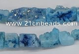 CNG3253 15.5 inches 8*15mm - 11*20mm freeform plated druzy agate beads