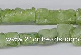 CNG3254 15.5 inches 8*15mm - 11*20mm freeform plated druzy agate beads