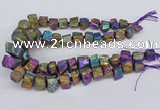 CNG3268 10*15mm - 20*30mm nuggets plated white crystal beads