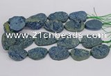 CNG3277 22*30mm - 30*40mm freeform plated druzy agate beads