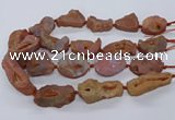 CNG3284 25*30mm - 28*45mm freeform plated druzy agate beads