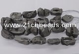 CNG3290 25*30mm - 28*45mm freeform plated druzy agate beads