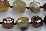 CNG330 15.5 inches 8*10mm - 15*18mm faceted nuggets agate beads