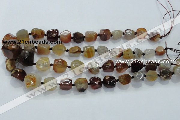 CNG330 15.5 inches 8*10mm - 15*18mm faceted nuggets agate beads