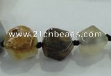 CNG331 15.5 inches 8*10mm - 15*18mm faceted nuggets agate beads