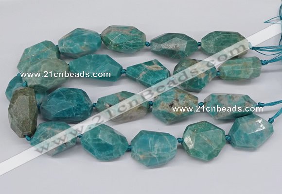 CNG3315 25*30mm - 30*45mm faceted freeform amazonite beads