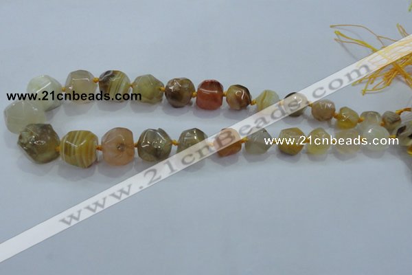 CNG332 15.5 inches 8*10mm - 15*18mm faceted nuggets agate beads