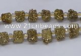 CNG3325 15.5 inches 4*6mm - 8*10mm nuggets plated druzy agate beads