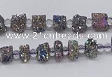 CNG3327 15.5 inches 4*6mm - 8*10mm nuggets plated druzy agate beads