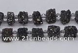 CNG3330 15.5 inches 4*6mm - 8*10mm nuggets plated druzy agate beads