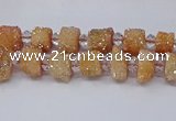 CNG3334 15.5 inches 6*8mm - 10*14mm nuggets plated druzy agate beads