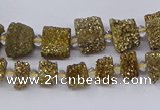 CNG3337 15.5 inches 6*8mm - 10*14mm nuggets plated druzy agate beads