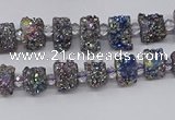 CNG3339 15.5 inches 6*8mm - 10*14mm nuggets plated druzy agate beads