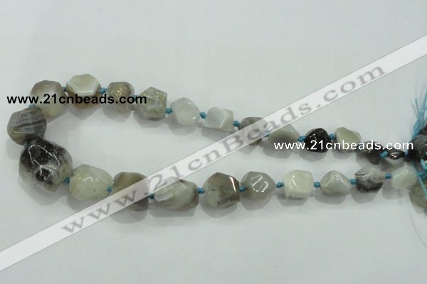 CNG335 15.5 inches 8*10mm - 15*18mm faceted nuggets agate beads