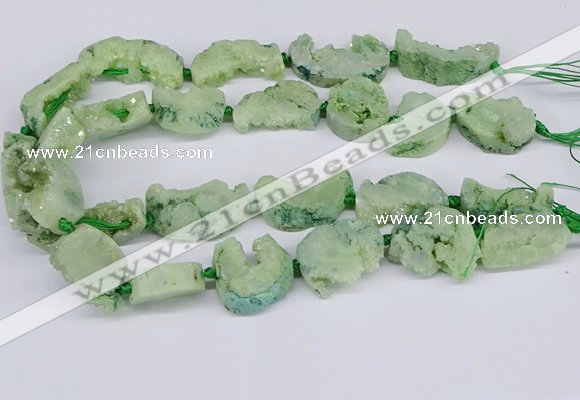 CNG3378 20*30mm - 30*45mm freeform plated druzy agate beads