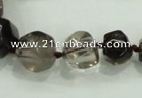 CNG340 15.5 inches 8*10mm - 15*18mm faceted nuggets smoky quartz beads