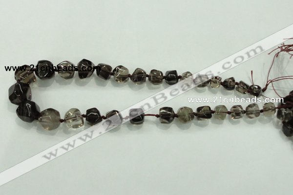 CNG340 15.5 inches 8*10mm - 15*18mm faceted nuggets smoky quartz beads