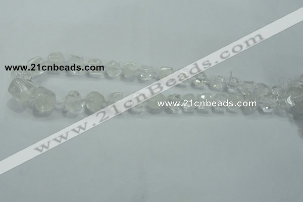 CNG341 15.5 inches 8*10mm - 15*18mm faceted nuggets white crystal beads