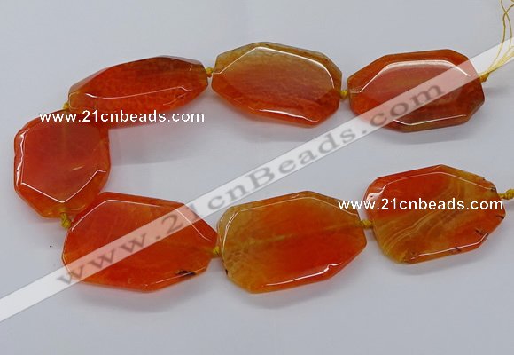 CNG3410 15.5 inches 38*50mm - 40*55mm faceted freeform agate beads