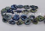 CNG3418 15.5 inches 18*25mm - 30*35mm freeform plated druzy agate beads