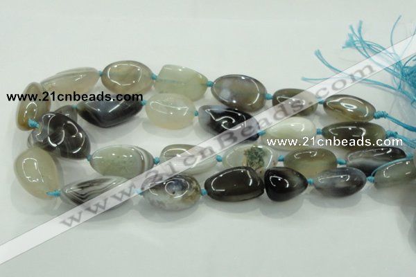 CNG345 15.5 inches 15*20mm - 20*28mm nuggets agate gemstone beads