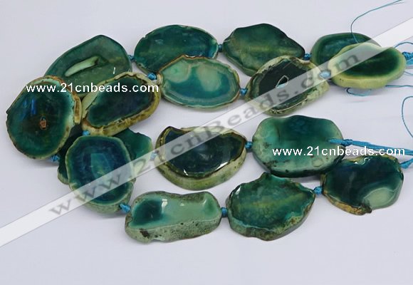 CNG3463 15.5 inches 35*40mm - 45*55mm freeform agate beads