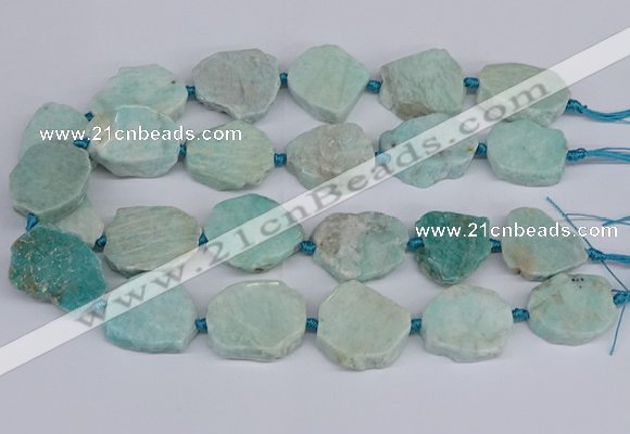 CNG3469 15.5 inches 20*25mm - 30*35mm freeform amazonite beads