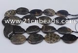 CNG3482 25*35mm - 30*40mm freeform chrysanthemum agate beads