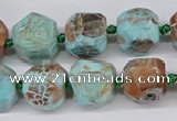 CNG3504 15.5 inches 12mm - 14mm faceted nuggets agate beads