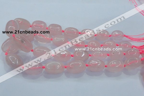 CNG351 15.5 inches 15*20mm - 25*30mm nuggets rose quartz beads