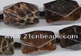 CNG3523 15.5 inches 15*25mm faceted nuggets fossil coral beads