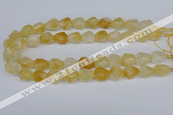 CNG3531 15.5 inches 12*16mm - 13*18mm faceted nuggets citrine beads