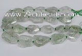 CNG3535 15.5 inches 25*30mm - 30*40mm freeform green quartz beads