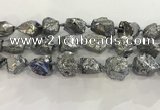 CNG3549 15*20mm - 20*25mm nuggets plated rough white crystal beads