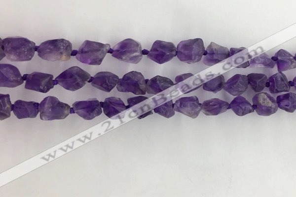 CNG3582 15.5 inches 8*10mm - 10*12mm nuggets matte amethyst beads