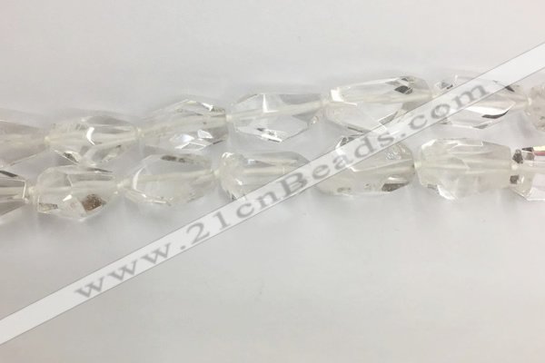 CNG3593 15*25mm - 20*35mm faceted nuggets white crystal beads