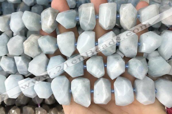 CNG3602 15.5 inches 13*20mm - 15*24mm faceted nuggets aquamarine beads