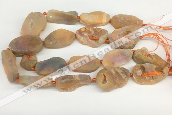 CNG3620 20*35mm - 30*45mm freeform plated druzy agate beads