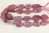 CNG3621 20*35mm - 30*45mm freeform plated druzy agate beads