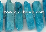 CNG3632 15.5 inches 5*30mm - 8*35mm sticks druzy agate beads