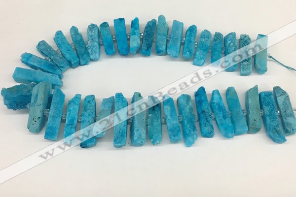 CNG3632 15.5 inches 5*30mm - 8*35mm sticks druzy agate beads