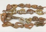 CNG3647 15.5 inches 22*30mm - 30*40mm freeform plated druzy agate beads