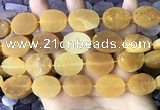 CNG3704 15.5 inches 15*20mm oval rough yellow jade beads