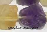 CNG3722 15.5 inches 15*20mm - 18*23mm nuggets rough amethyst & citrine beads