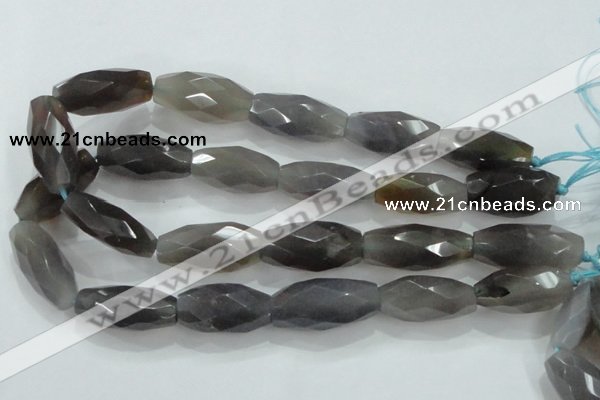 CNG373 15.5 inches 20*35mm faceted nuggets grey agate beads