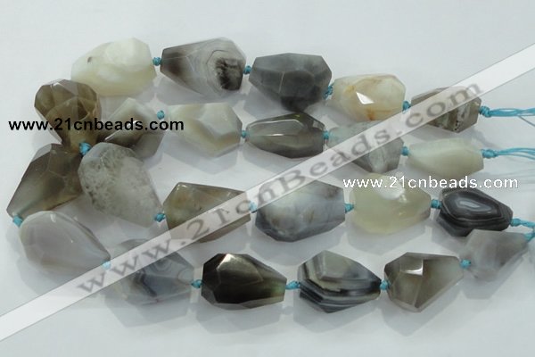 CNG376 15.5 inches 18*22mm – 25*38mm faceted nuggets agate beads